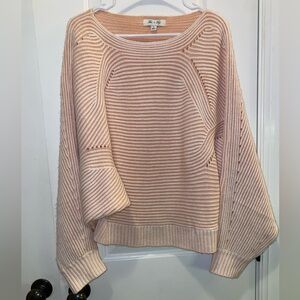 She + Sky Blush Ribbed Sweater